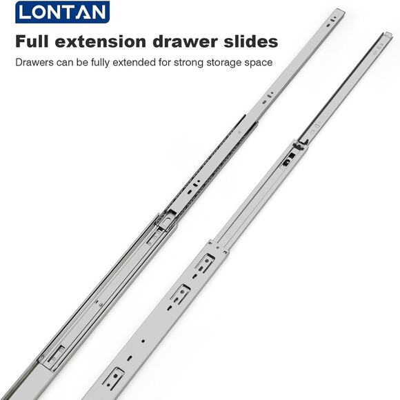 LONTAN Soft Close Heavy Duty Drawer Slides 12 Inch Side Mount 100lb (Non-lock) - Picture 2 of 10